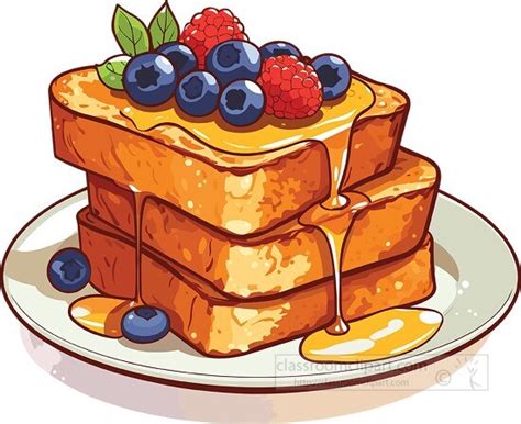 Breakfast Clipart-french toast topped with fruit clip art