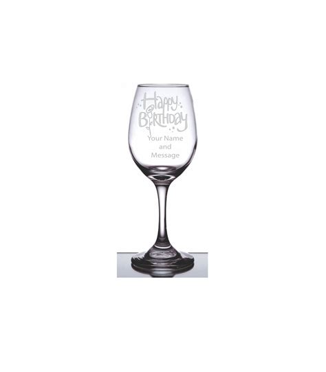 Engraved Personalized Happy Birthday Wine Glass Your Name - Etsy