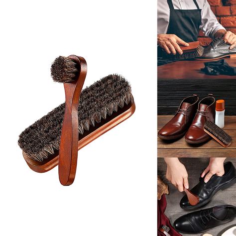 Walmart 2 Pieces Solid Wood Horsehair Shoe Brush Set, Leather Cleaner ...