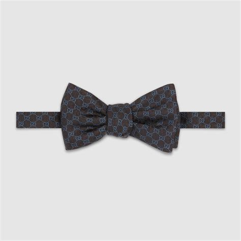 Gucci Gg Pattern Silk Bow Tie in Black for Men | Lyst