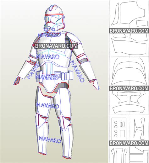 CLONE TROOPER Armor Template | Clone Trooper Full Armor Pepakura – NAVARO