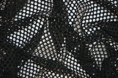 BLACK FISH NET AIRTEX MESH FABRIC POLYESTER STRETCH MATERIAL 3 TO 4 MM ...