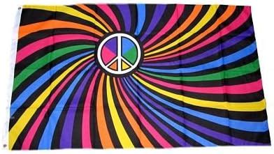 Peace Sign Rainbow Flag 90 x 150 cm – BigaMart