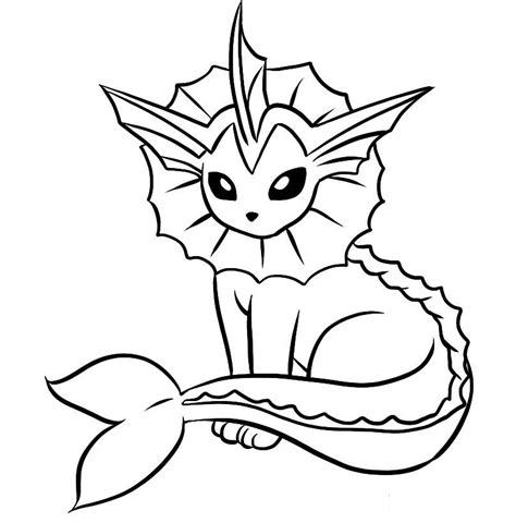 Vaporeon Pokemon Coloring Page - Free Printable Coloring Pages for Kids