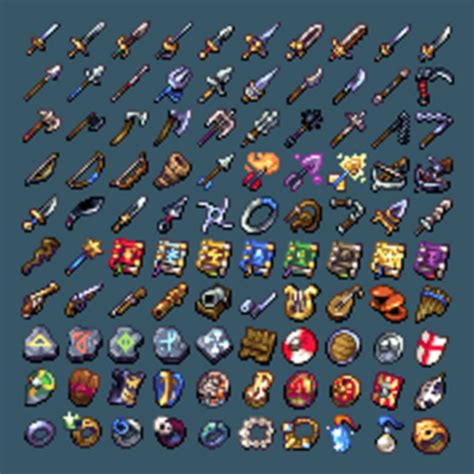 Pixel Fantasy RPG Icons Weapons 16x16 by Thomas Feichtmeir "Cyangmou"