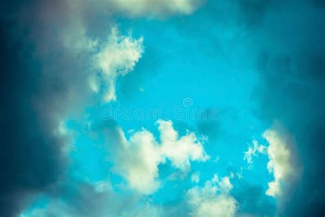 Dark Clouds on a Blue Sky at Sunset or Sunrise. Stock Photo - Image of ...