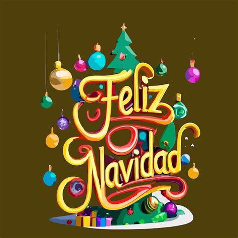 Premium Vector | Feliz Navidad lettering Christmas tree Winter vector ...