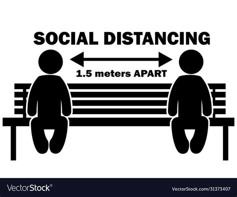 Social distance 15 meter apart stick figure Vector Image