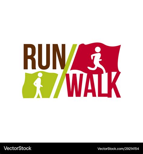 Colorful walk run logo for walking nad running Vector Image