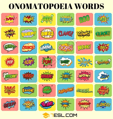 100+ Onomatopoeia Examples in English | List of Onomatopoeia Words with ...