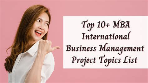 Top 10+ MBA International Business Project Topics List | MBA Projects ...