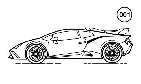 Sport Car Outline Design for Drawing Book Style 001 3221422 Vector Art ...