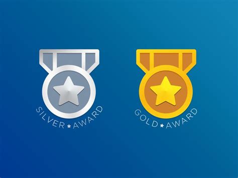 Silver & Gold Badge | Badge, Badge design, Trophy design