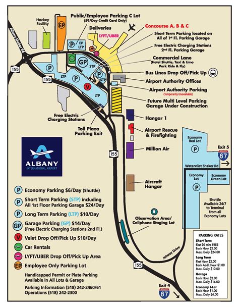 Parking Map & Information :: Albany International Airport | Flights ...