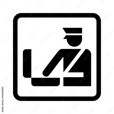 Customs control sign. Vector illustration of customs officer with ...