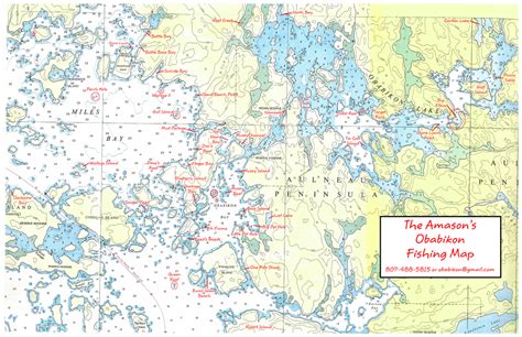 Lake of the Woods Fishing Map - Obabikon Bay Camp, Morson Ontario