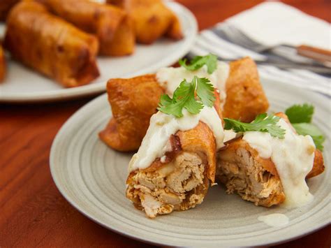 Chicken Chimichangas with Sour Cream Sauce Recipe