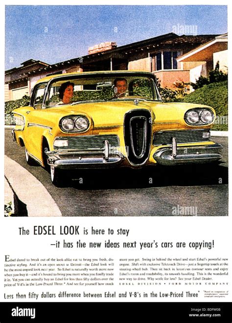 FORD EDSEL Advert for the 1958 model Edsel Convertible Stock Photo - Alamy