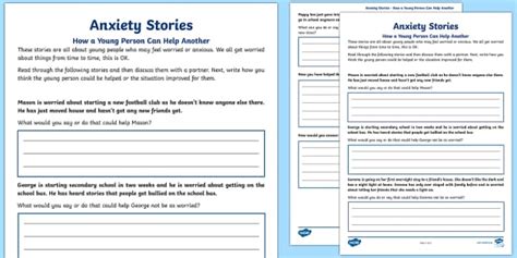 Anxiety Stories - How an Anxious Child Can Help Another Worksheet