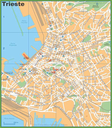 Tourist map of Trieste city centre | Tourist map, Map, Trieste