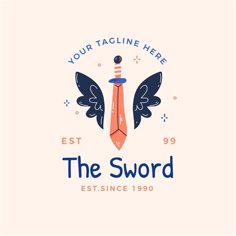 Free Vector | Sword wings logo design