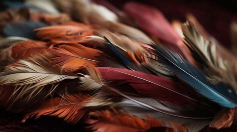 Premium AI Image | A close up of feathers with the word " hen " on it.