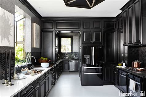 Black Kitchen Walls With White Cabinets