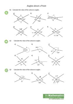 Vertically Opposite Angles and Around a Point