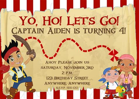 FREE Printable Jake and the Neverland Pirates Birthday Invitations ...