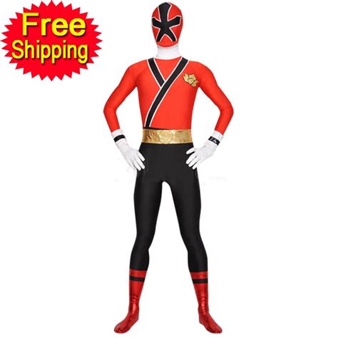 Halloween costumes for men red Power Ranger Samurai costume adult ...