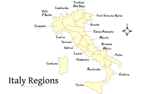 Map of the Italian Regions