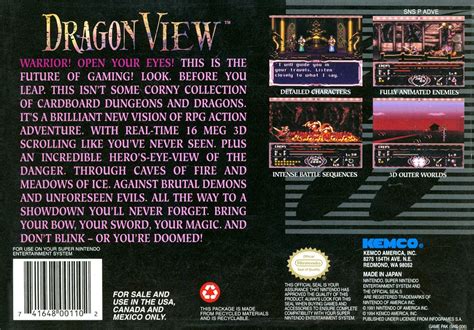 Dragon View (1994) SNES box cover art - MobyGames