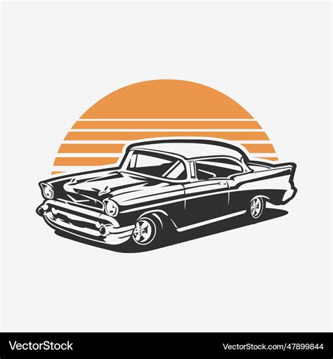 Classic vintage hot rod car art Royalty Free Vector Image