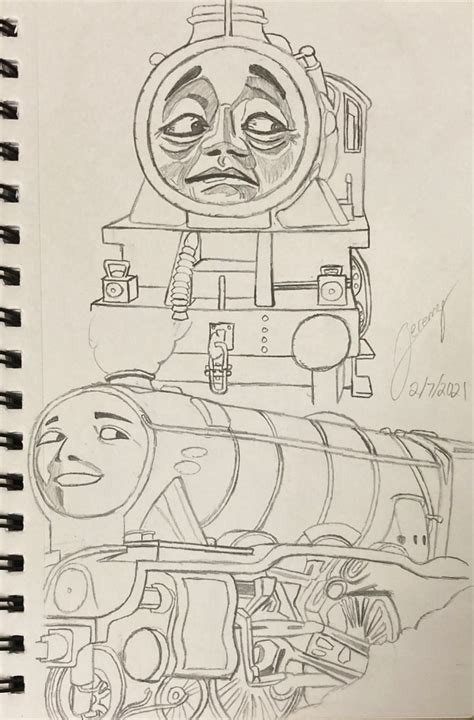 Just some drawings I did after looking at Railway Series illustrations ...