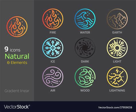 Nature symbol concept and 4 elements sign icon Vector Image