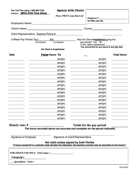 Mrci Time Sheet - Mrci Worksource printable pdf download