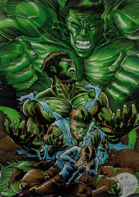 Bruce Banner transforms into the Incredible Hulk by Luiz Foster | Bruce ...