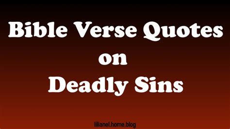 Bible Verse Quotes about Deadly Sins – LB BOOKS About JESUS