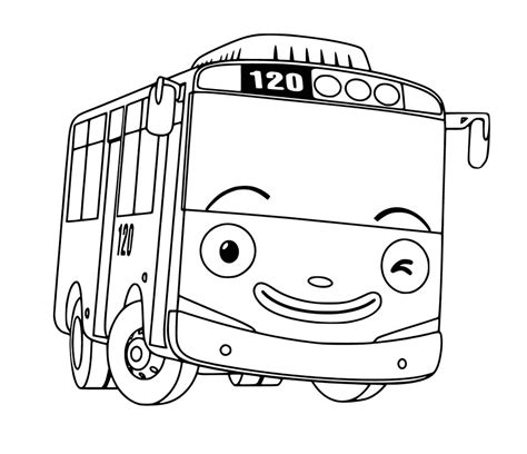 Tayo the Little Bus Coloring Page - Free Printable Coloring Pages for Kids