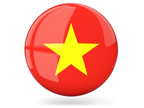 Glossy round icon. Illustration of flag of Vietnam