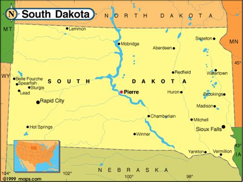 South Dakota Rivers Map