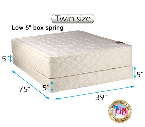 Dream Solutions USA Grandeur Deluxe Twin Mattress and Low 5" Height Box ...