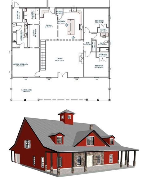 Barndominium Plans | Barn homes floor plans, Pole barn house plans ...