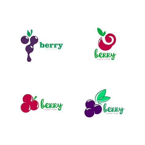 Premium Vector | Berry logo set vector