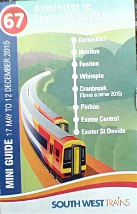 SWT mini timetable cover Axminster to Exeter no 67 | South west trains ...