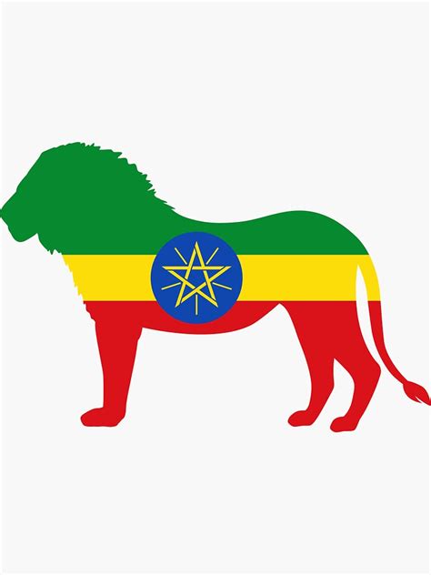 "Flag Lion of Ethiopia" Sticker for Sale by fourretout | Redbubble