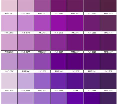 Theme color: 2607 | Shades of purple chart, Purple color chart, Pantone ...