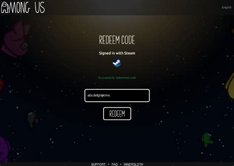 How do I redeem cosmetic codes in Among Us? – Innersloth Help Center