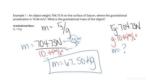 Mass Physics Examples