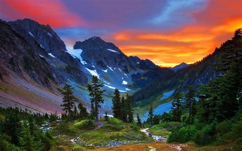 Alpine Sunset: HD Wallpaper of Switzerland's Majestic Beauty